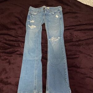 Hollister Light Blue Distressed Flare Jeans